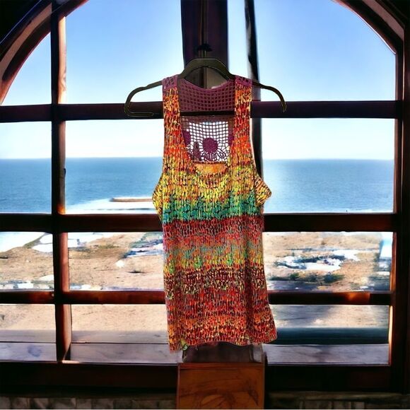 Lane Bryant tank beautiful colors net mesh back - Picture 10 of 12